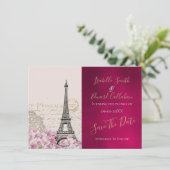 Romantisches Burgund Paris im Frühling Save The Date (Stehend Vorderseite)