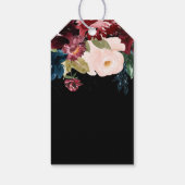 Romantisches Burgund, Rosa, Blau und Schwarz Viele Geschenkanhänger (Rückseite)