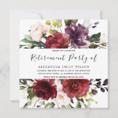 Romantisches Burgund-Rote Rose-Party Einladung (Vorderseite)