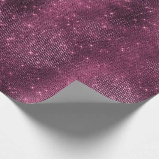 Romantisches Burgund Sparkle Glitzy Brautparty Geschenkpapier (Ecke)