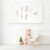 Romantisches Burgunderrotes Hochzeits-Willkommenss Banner (Insitu)