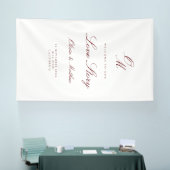 Romantisches Burgunderrotes Hochzeits-Willkommenss Banner (Messe)