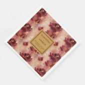 Romantisches Burgundy Gold Hochzeitsessen Napkins Serviette (Ecke)