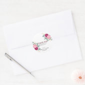 Romantisches Burgundy Red | Blush Pink Floral Wedd Runder Aufkleber (Umschlag)