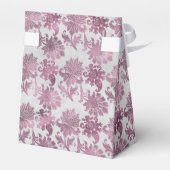 Romantisches Burgundy Rot Silver Floral Brautparty Geschenkschachtel (Rückseite)