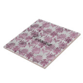 Romantisches Burgundy Rot Silver Floral Fliese (Seite)