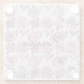 Romantisches Burgundy Rot Silver Floral Glasuntersetzer (Rückseite)