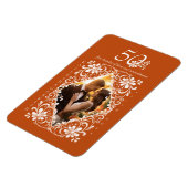 Romantisches Burnt Orange 50 Jubiläum Foto Magnet (Linke Seite)