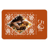 Romantisches Burnt Orange 50 Jubiläum Foto Magnet (Horizontal)