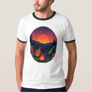 Romantisches Camping Sunset - T - Shirt