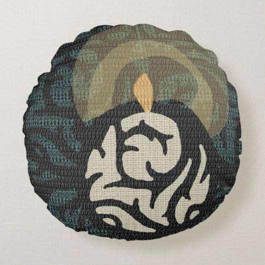 romantisches Candlelight-Scrollteppich Rundes Kissen (Vorderseite)