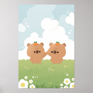 Romantisches Capybara Couple Poster