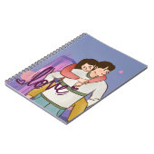 Romantisches Cartoon-Notebook - Niedliches Paar Notizblock (Linke Seite)