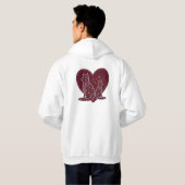 Romantisches Cat Heart Design Hoodie (Schwarz voll)