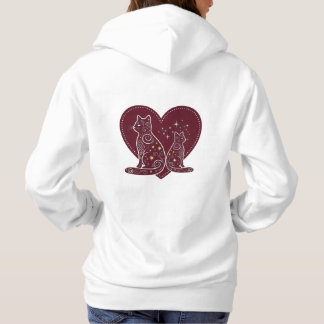 Romantisches Cat Heart Design Hoodie