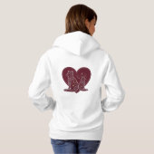 Romantisches Cat Heart Design Hoodie (Schwarz voll)