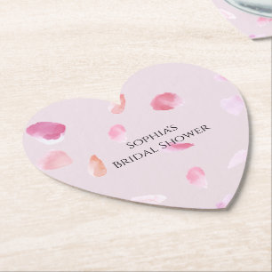 Romantisches Chic Pink Peach Rose Petals Brautpart Untersetzer