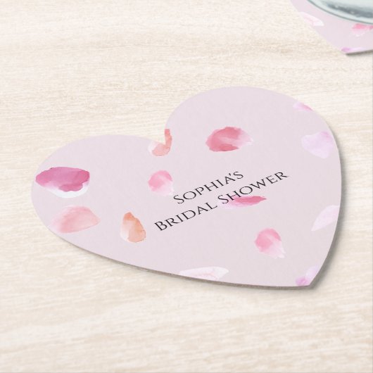 Romantisches Chic Pink Peach Rose Petals Brautpart Untersetzer (angewinkelt)