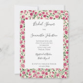 Romantisches Chic Pink Roses Brautparty Einladung (Vorderseite)