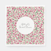 Romantisches Chic Pink Roses Brautparty Serviette (Vorderseite)