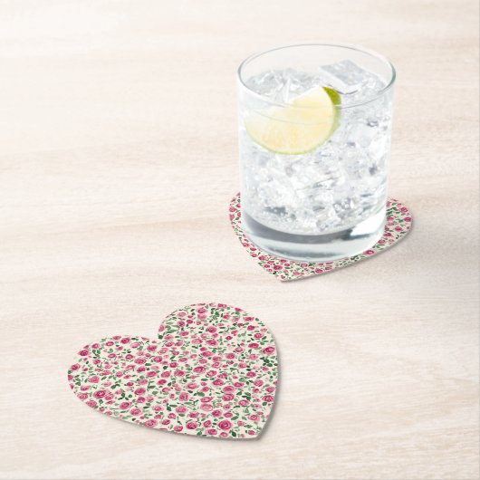 Romantisches Chic Pink Roses Brautparty Untersetzer (Vor Ort)