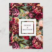 Romantisches Chrysanthemum am Basil Green Rett Dat Einladung (Vorne/Hinten)