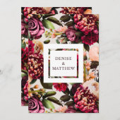 Romantisches Chrysanthemum auf Cameo Beige Rett Da Einladung (Vorne/Hinten)