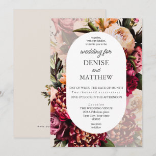 Romantisches Chrysanthemum auf Cameo Beige Wedding Einladung