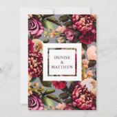 Romantisches Chrysanthemum auf geschachteltem Stei Einladung (Vorderseite)