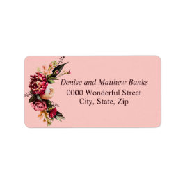 Romantisches Chrysanthemum auf Gossamer Pink Adressaufkleber