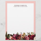 Romantisches Chrysanthemum auf Gossamer Pink Briefbogen (Vorderseite)