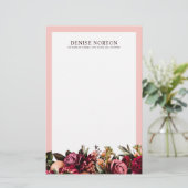 Romantisches Chrysanthemum auf Gossamer Pink Briefpapier (Stehend Vorderseite)