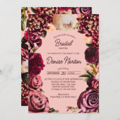 Romantisches Chrysanthemum auf Gossamer Pink Einladung (Vorne/Hinten)