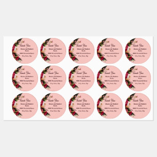 Romantisches Chrysanthemum auf Gossamer Pink Etiketten