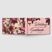 Romantisches Chrysanthemum auf Gossamer Pink Gästebuch (Voll)