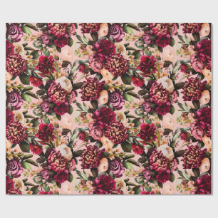 Romantisches Chrysanthemum auf Gossamer Pink Geschenkpapier