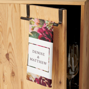 Romantisches Chrysanthemum auf Gossamer Pink Geschirrtuch