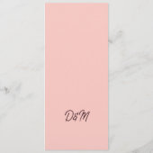 Romantisches Chrysanthemum auf Gossamer Pink Menükarte (Rückseite)