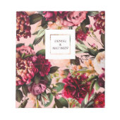 Romantisches Chrysanthemum auf Gossamer Pink Notizblock (Vorderseite)