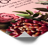 Romantisches Chrysanthemum auf Gossamer Pink Poster (Ecke)