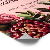 Romantisches Chrysanthemum auf Gossamer Pink Poster (Ecke)