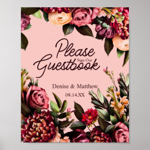 Romantisches Chrysanthemum auf Gossamer Pink Poster