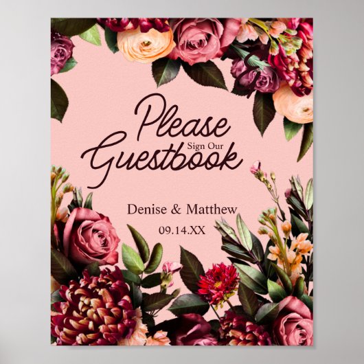 Romantisches Chrysanthemum auf Gossamer Pink Poster (Vorne)