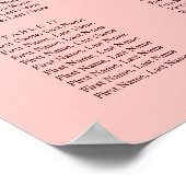 Romantisches Chrysanthemum auf Gossamer Pink Poster (Ecke)