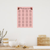 Romantisches Chrysanthemum auf Gossamer Pink Poster (Küche)