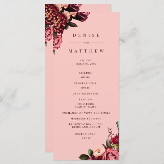 Romantisches Chrysanthemum auf Gossamer Pink Programm (Vorne/Hinten)