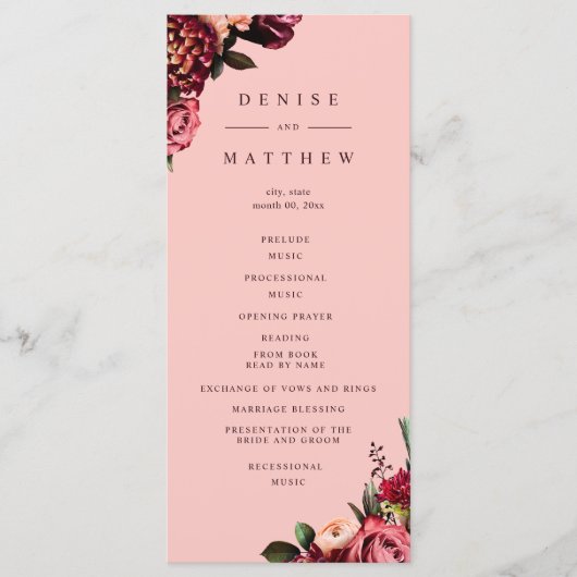 Romantisches Chrysanthemum auf Gossamer Pink Programm (Vorderseite)