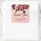 Romantisches Chrysanthemum auf Gossamer Pink Quadratischer Aufkleber (Tasche)