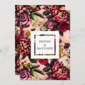 Romantisches Chrysanthemum auf Gossamer Pink Rett Einladung (Vorne/Hinten)