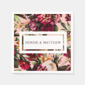 Romantisches Chrysanthemum auf Gossamer Pink Serviette (Vorderseite)